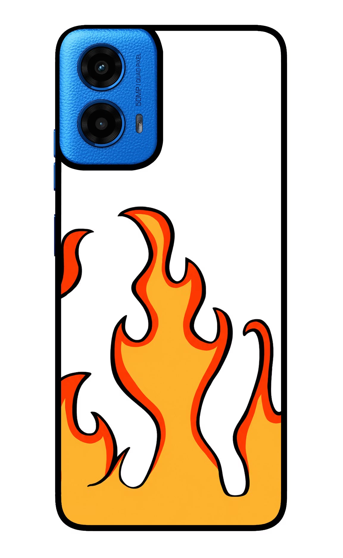 Fired Up – White Moto G45 Glass Case