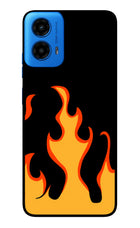 Fired Up – Black Moto G45 Glass Case Back Cover by Casekaro