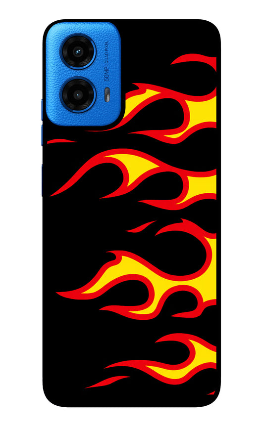 Side Sweep Flames Moto G45 Glass Case