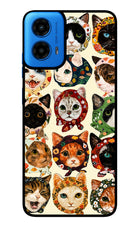 Cool Cat Moto G45 Glass Case Back Cover by Casekaro