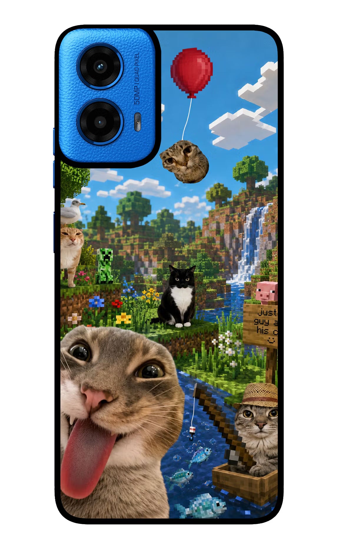 Minecraft Cat Chaos Moto G45 Glass Case