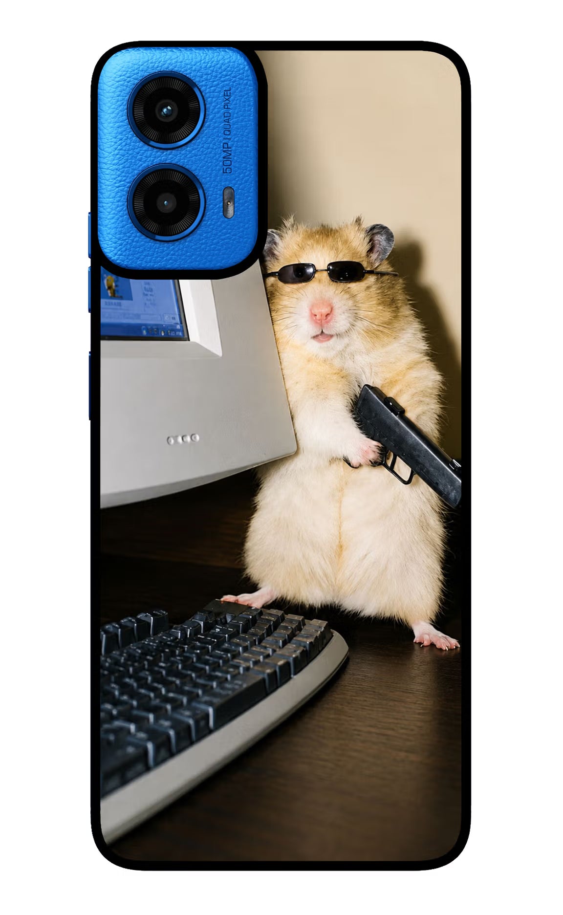 Hacker Hamster Moto G45 Glass Case