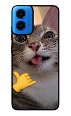 Silly Cat Call Moto G45 Glass Case