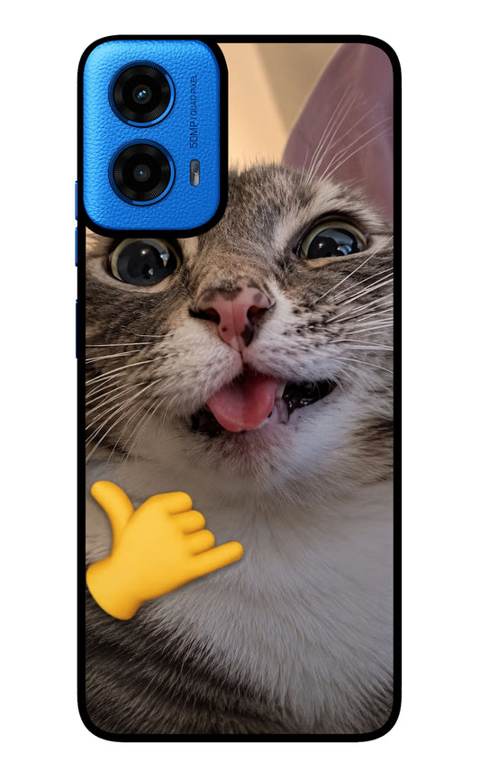 Silly Cat Call Moto G45 Glass Case