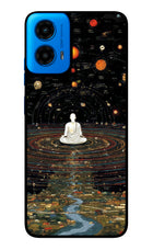 Space Monk Moto G45 Glass Case Back Cover by Casekaro