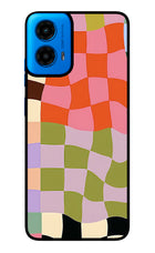Wavy Grid Moto G45 Glass Case Back Cover by Casekaro