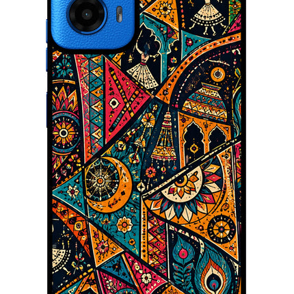 Folk Print Moto G45 Glass Case