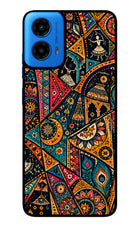 Folk Print Moto G45 Glass Case