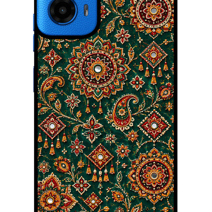 Green Pataka Moto G45 Glass Case