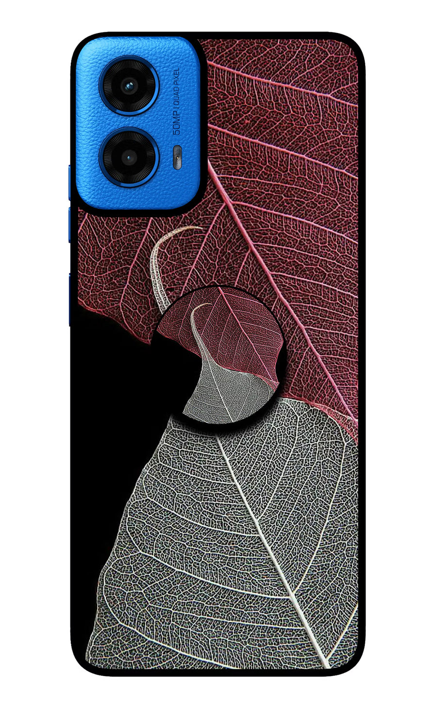 Leaf Pattern Moto G45 Pop Case, Glass case