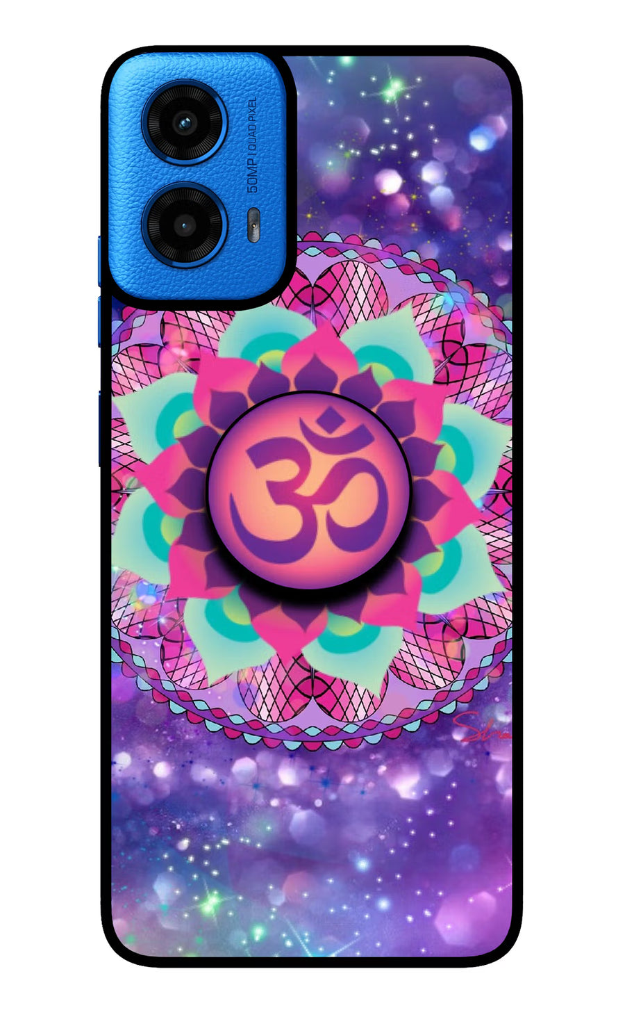 Om Purple Moto G45 Pop Case, Glass case