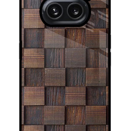 Wooden Cube Design Nothing Phone 2A Plus Glass Case