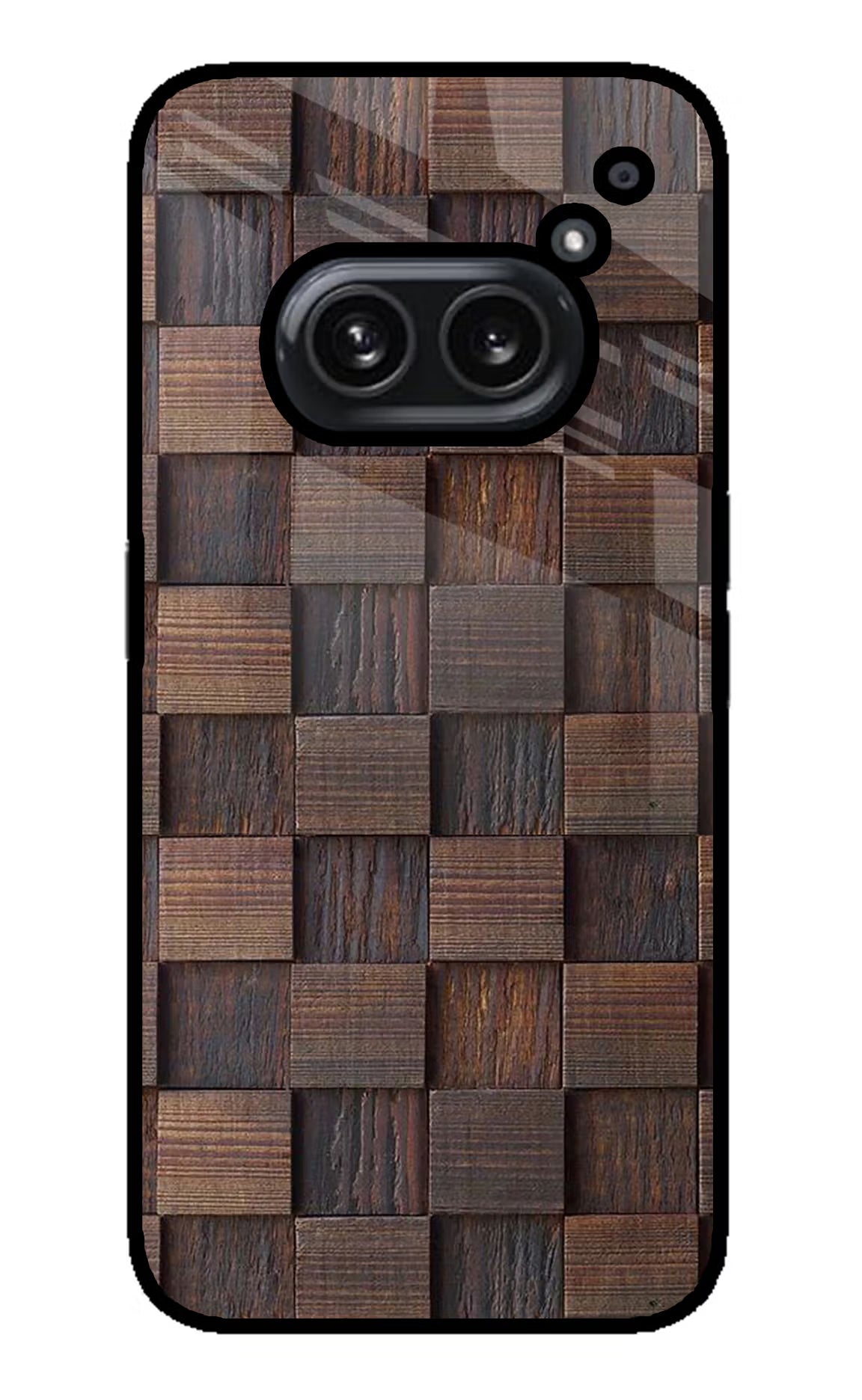Wooden Cube Design Nothing Phone 2A Plus Glass Case