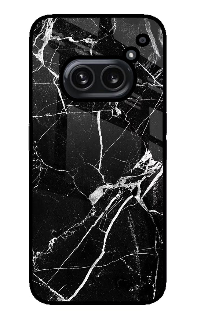 Black Marble Pattern Nothing Phone 2A Plus Glass Case