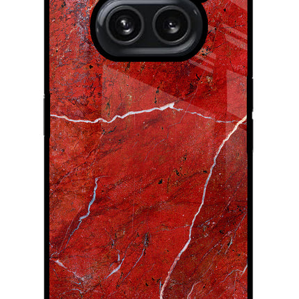 Red Marble Design Nothing Phone 2A Plus Glass Case