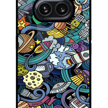 Space Abstract Nothing Phone 2A Plus Glass Case Back Cover by Casekaro