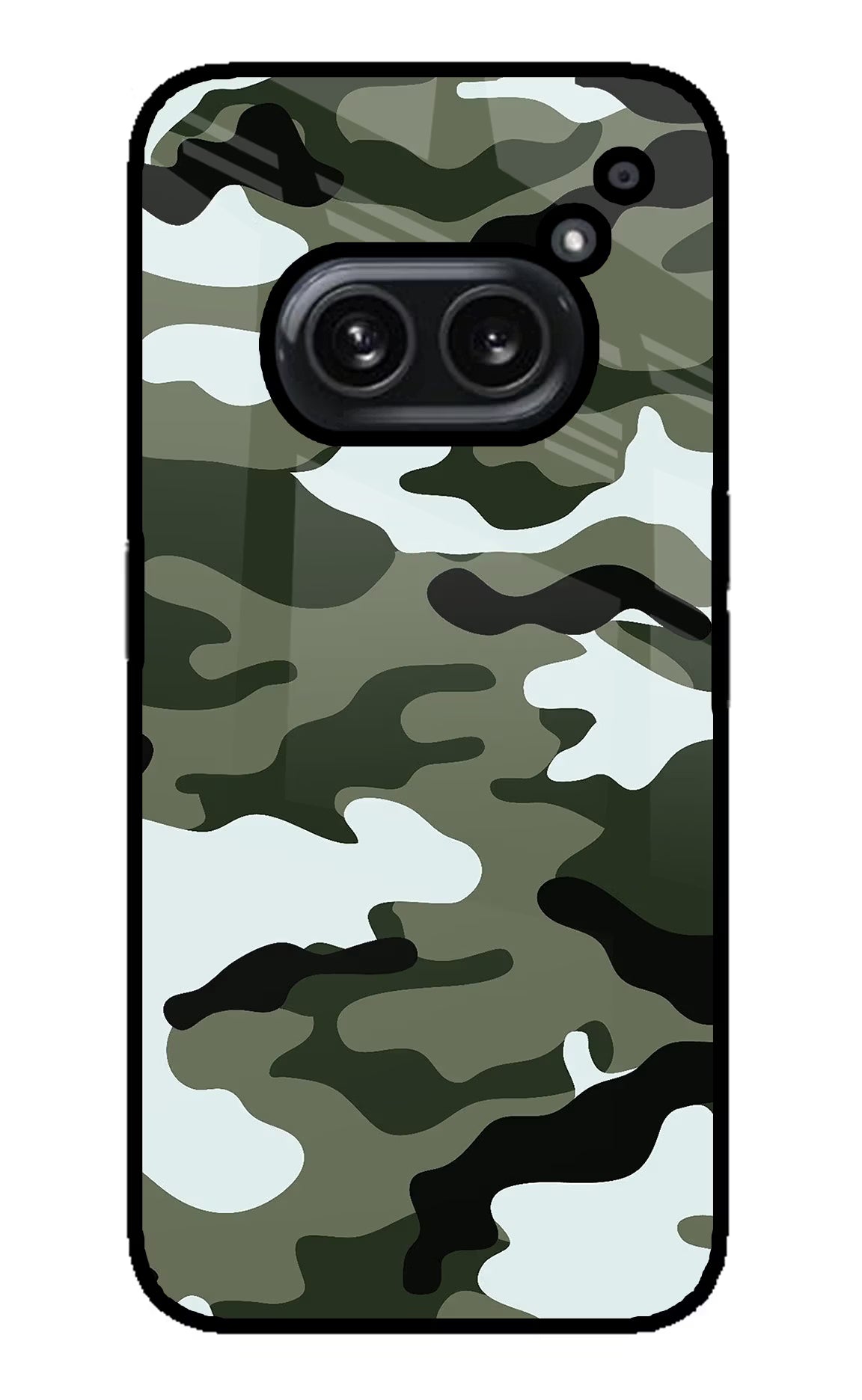 Camouflage Nothing Phone 2A Plus Glass Case Back Cover by Casekaro