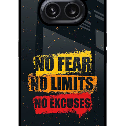 No Fear No Limits No Excuse Nothing Phone 2A Plus Glass Case