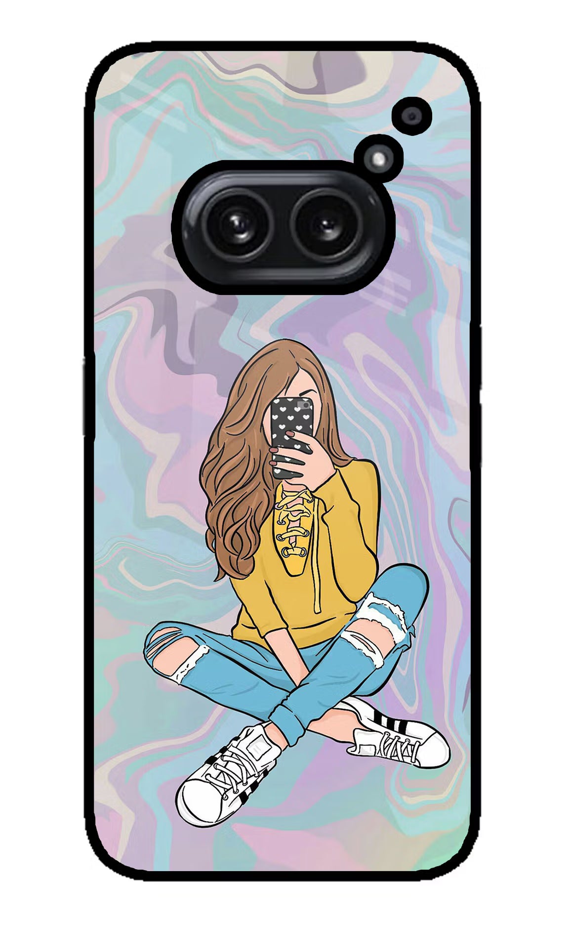 Selfie Girl Nothing Phone 2A Plus Glass Case Back Cover by Casekaro