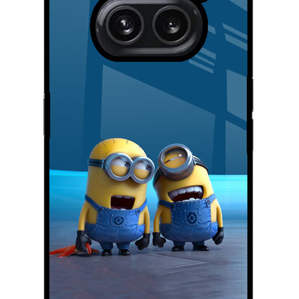 Minion Laughing Nothing Phone 2A Plus Glass Case Back Cover by Casekaro