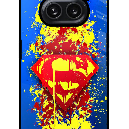 Superman logo Nothing Phone 2A Plus Glass Case Back Cover by Casekaro