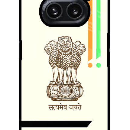 Satyamev Jayate Brown Logo Nothing Phone 2A Plus Glass Case Back Cover by Casekaro