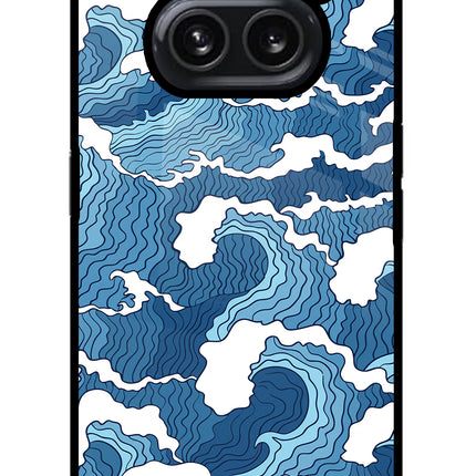 Blue Waves Nothing Phone 2A Plus Glass Case Back Cover by Casekaro