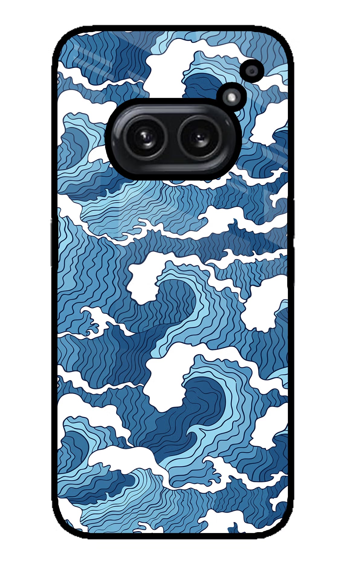 Blue Waves Nothing Phone 2A Plus Glass Case Back Cover by Casekaro