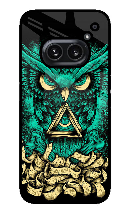 Green Owl Nothing Phone 2A Plus Glass Case