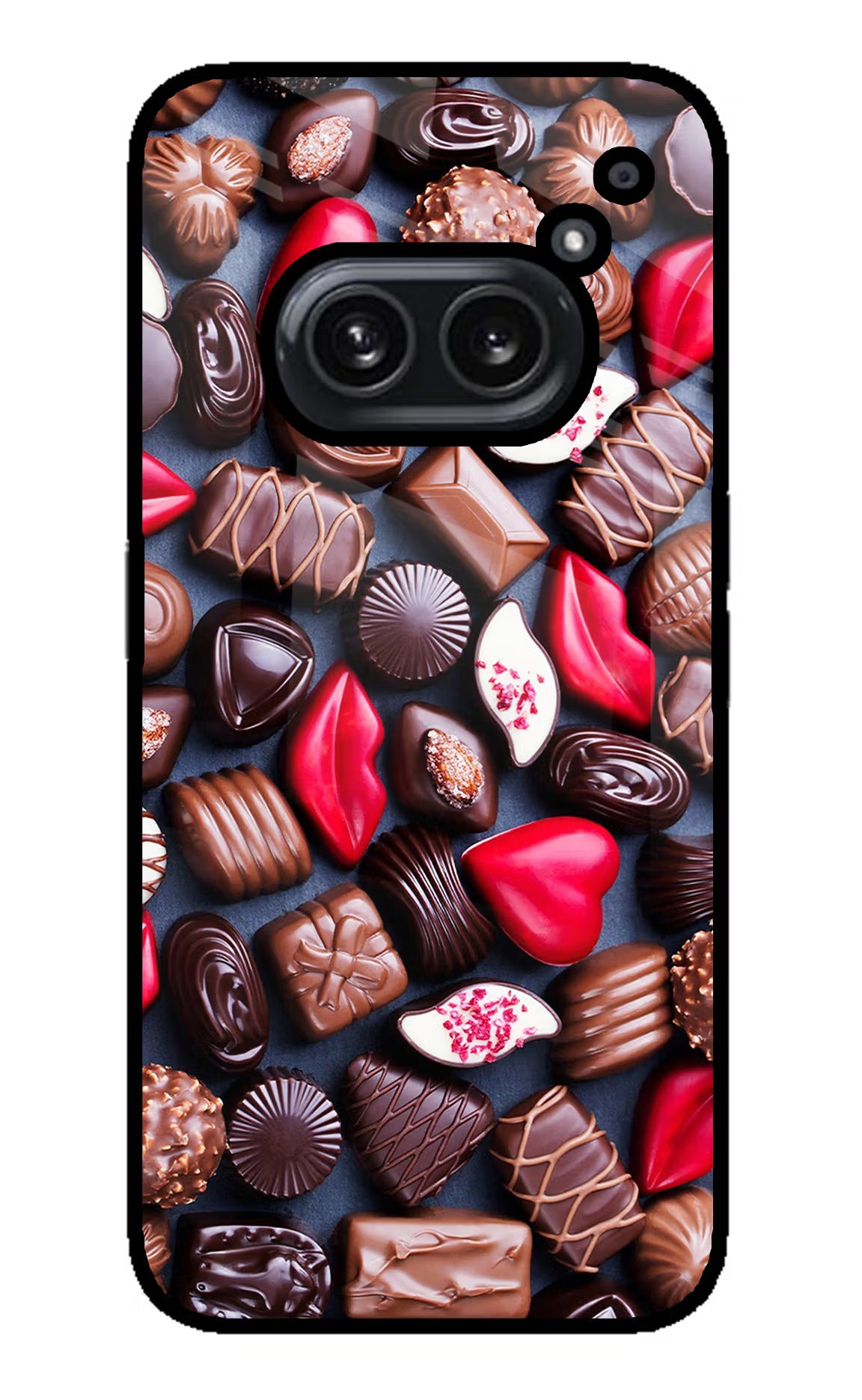 Chocolates Nothing Phone 2A Plus Glass Case Back Cover by Casekaro