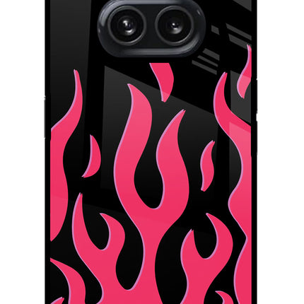 Fire Flames Nothing Phone 2A Plus Glass Case Back Cover by Casekaro