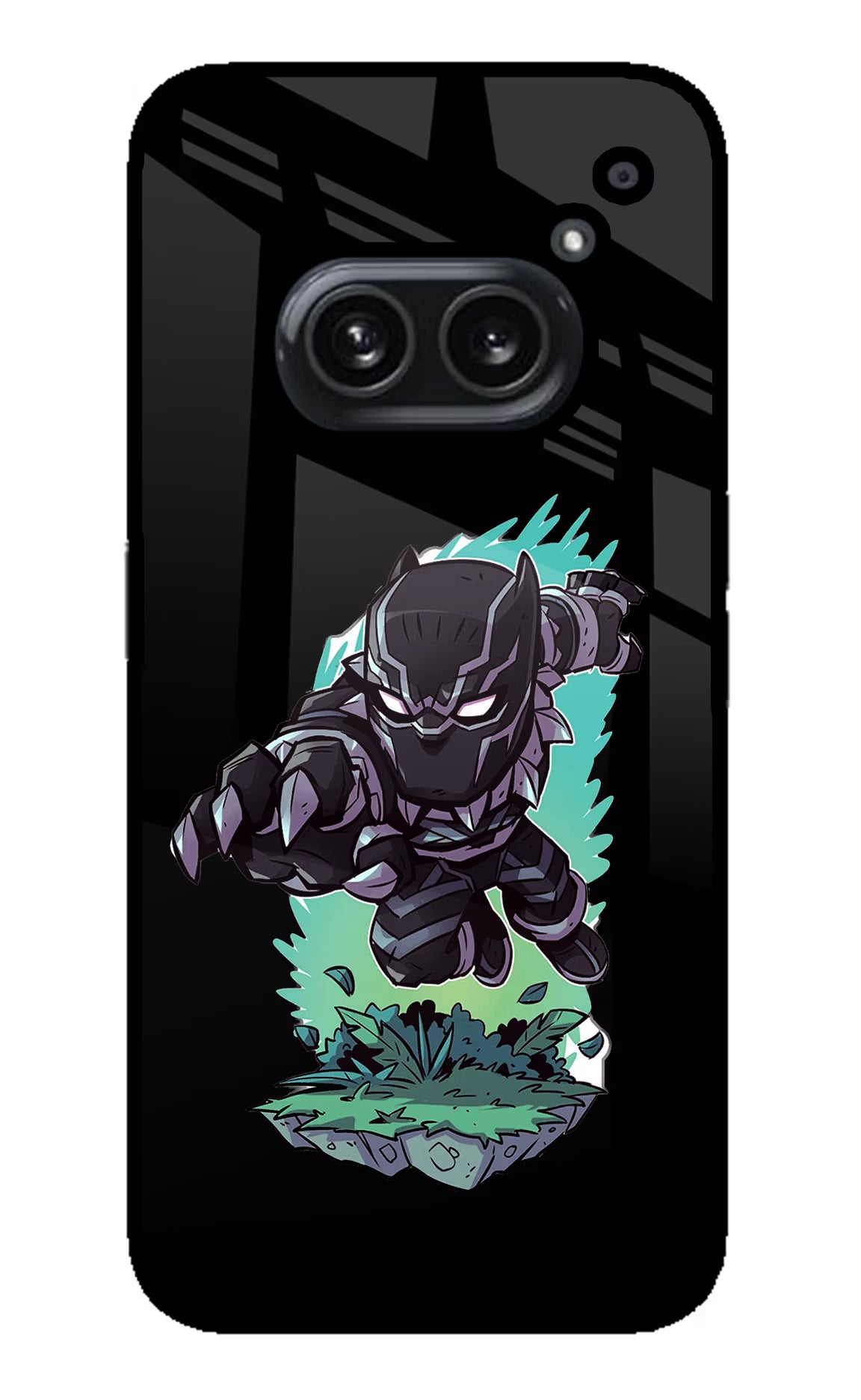 Black Panther Nothing Phone 2A Plus Glass Case Back Cover by Casekaro