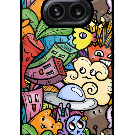Veggie Doodle Nothing Phone 2A Plus Glass Case Back Cover by Casekaro