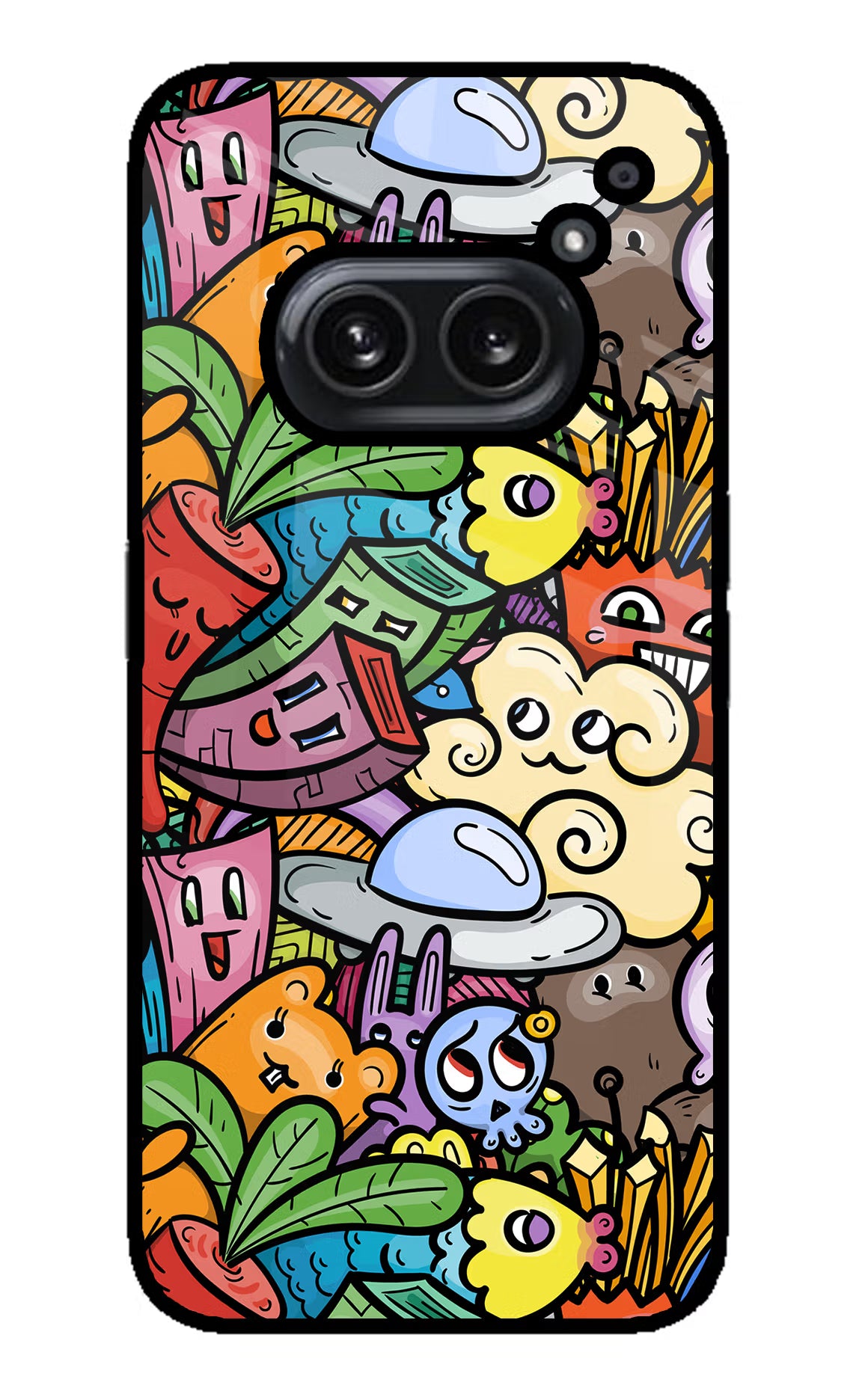 Veggie Doodle Nothing Phone 2A Plus Glass Case Back Cover by Casekaro