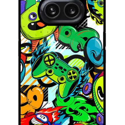 Game Doodle Nothing Phone 2A Plus Glass Case Back Cover by Casekaro
