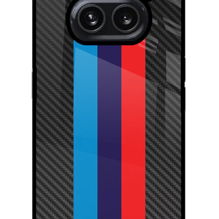 BMW Stripes Pattern Nothing Phone 2A Plus Glass Case Back Cover by Casekaro