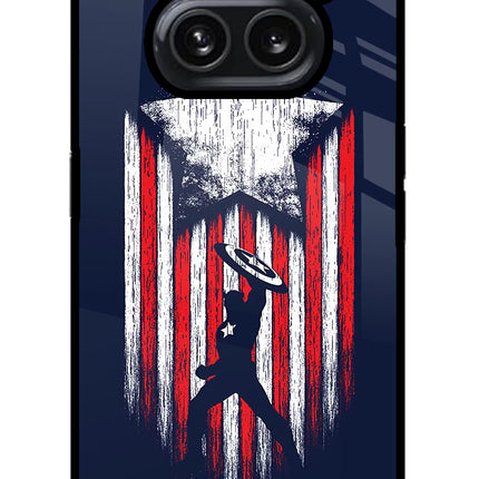 Captain America Marvel Art Nothing Phone 2A Plus Glass Case Back Cover by Casekaro