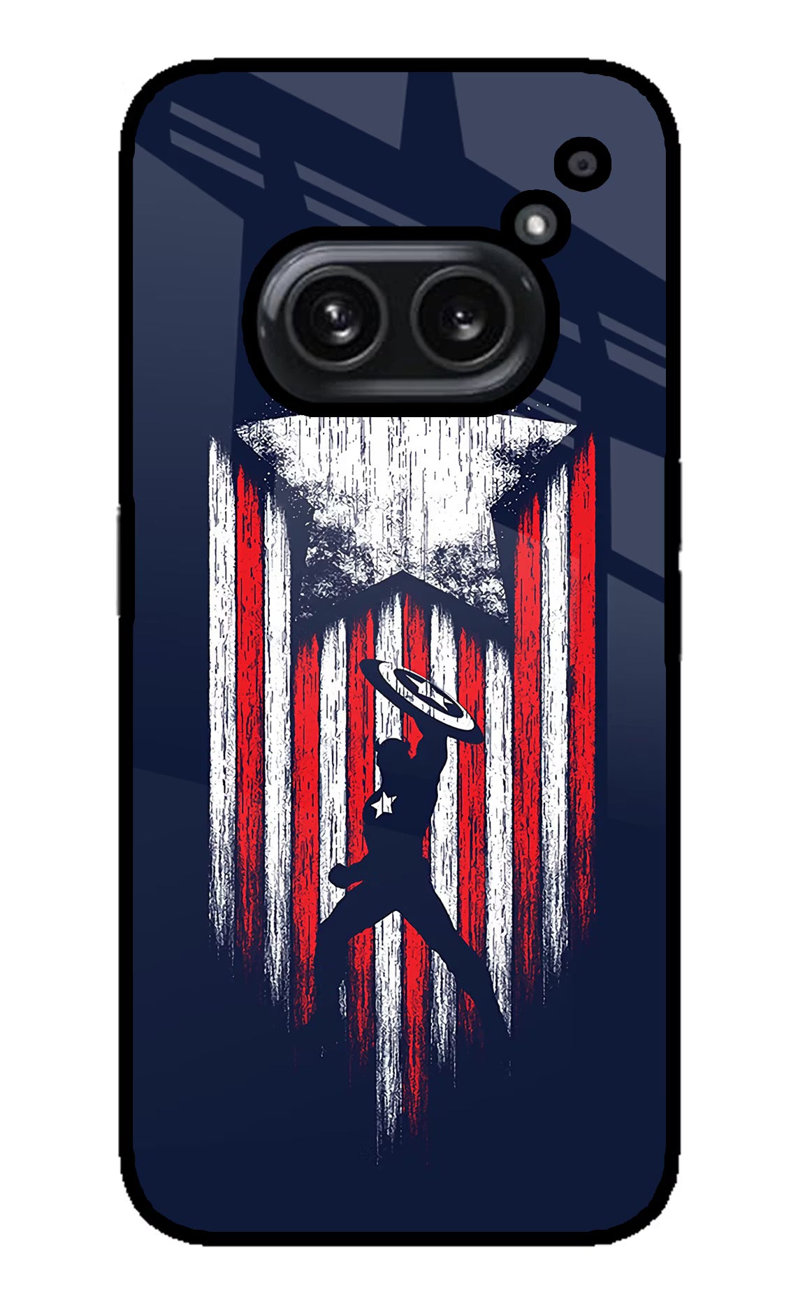 Captain America Marvel Art Nothing Phone 2A Plus Glass Case Back Cover by Casekaro