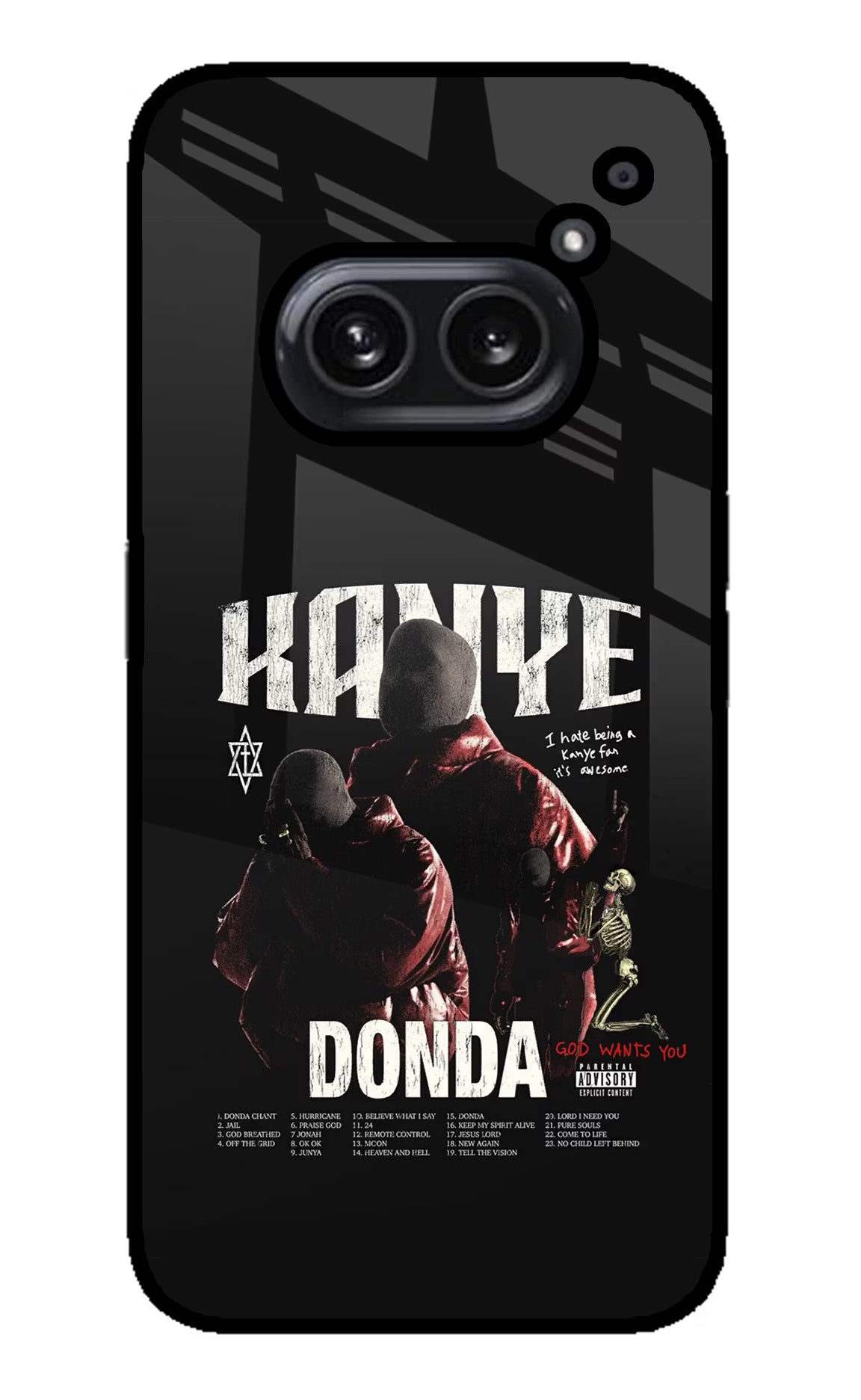 Donda Kanye West Nothing Phone 2A Plus Glass Case Back Cover by Casekaro