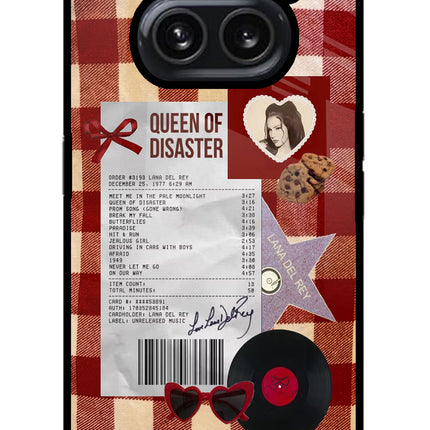 Queen of Disaster Nothing Phone 2A Plus Glass Case Back Cover by Casekaro