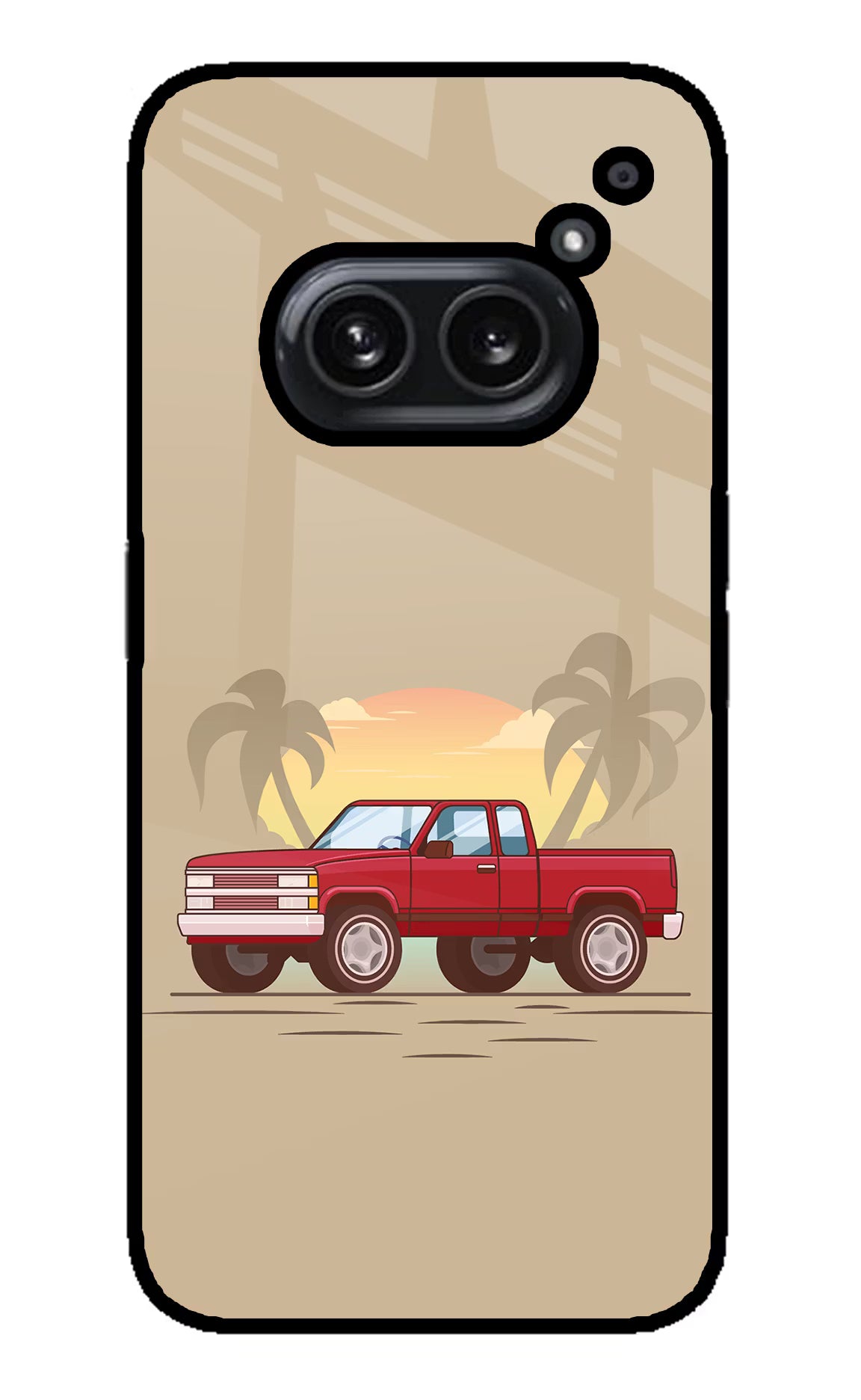 Desert Classic Drive Nothing Phone 2A Plus Glass Case Back Cover by Casekaro