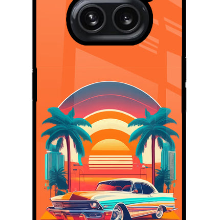 Palm Drive 80s Nothing Phone 2A Plus Glass Case