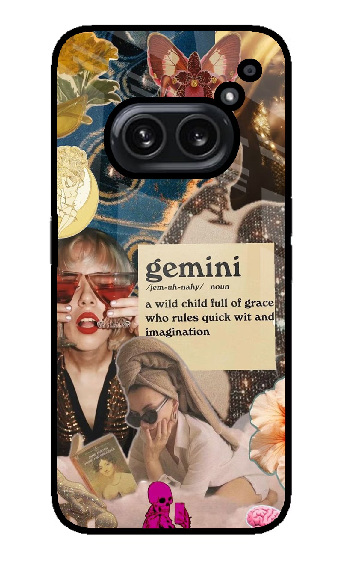 Gemini Zodiac Nothing Phone 2A Plus Glass Case Back Cover by Casekaro