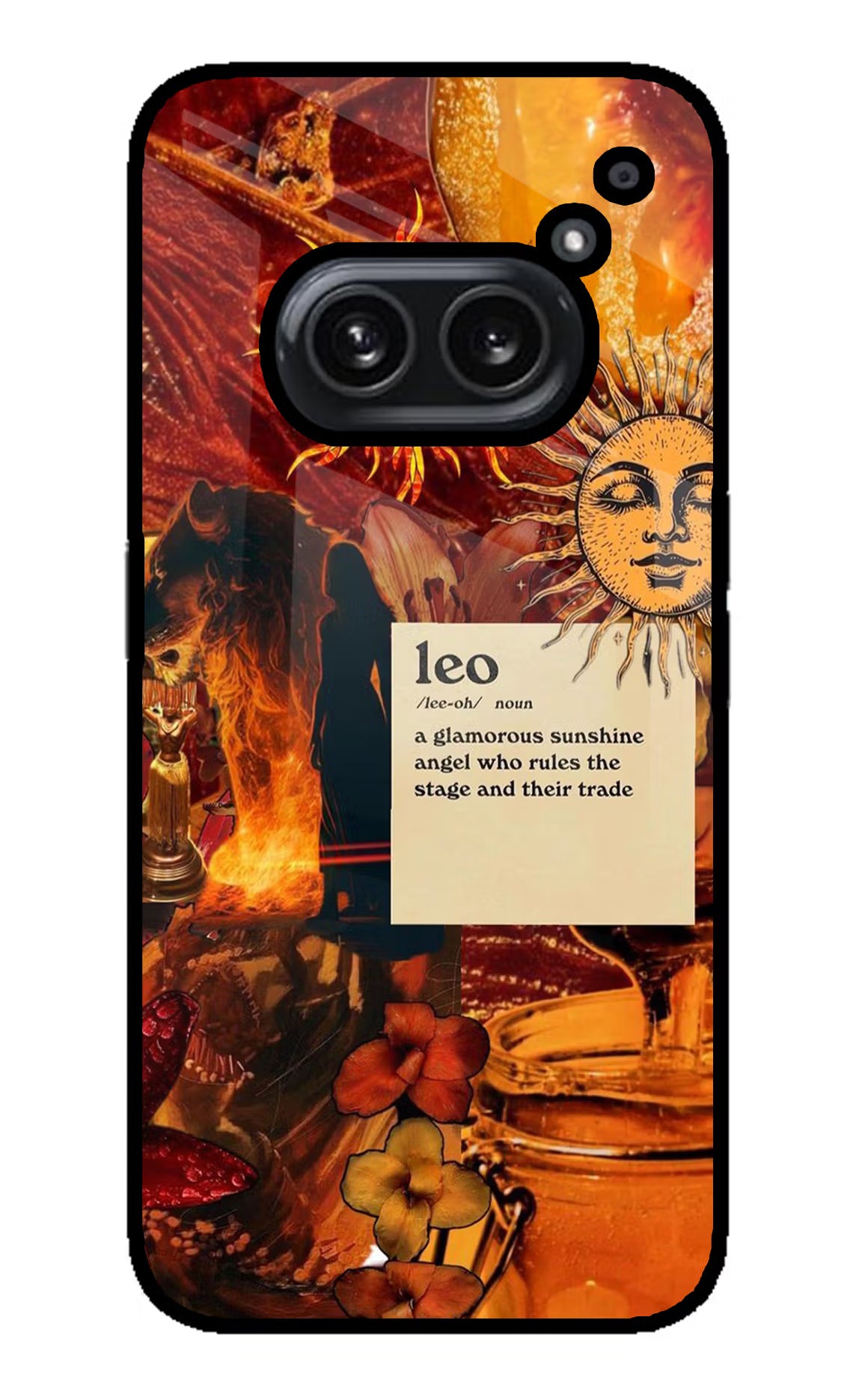 Leo Zodiac Nothing Phone 2A Plus Glass Case Back Cover by Casekaro