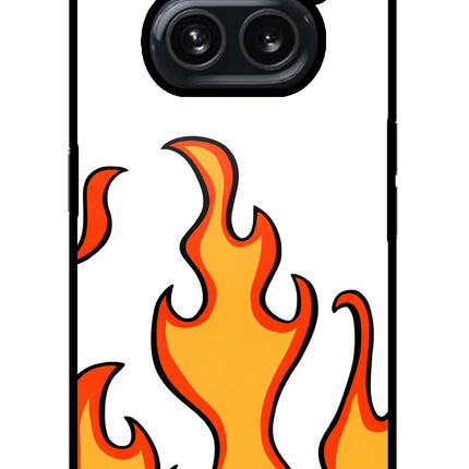 Fired Up – White Nothing Phone 2A Plus Glass Case Back Cover by Casekaro
