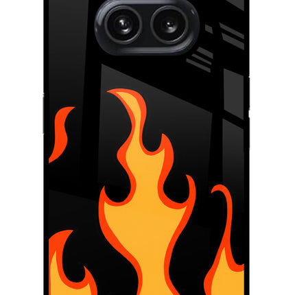 Fired Up – Black Nothing Phone 2A Plus Glass Case Back Cover by Casekaro