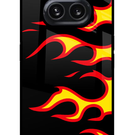 Side Sweep Flames Nothing Phone 2A Plus Glass Case