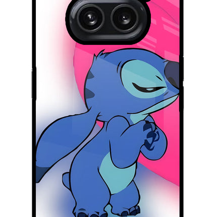 Stitch Hug Nothing Phone 2A Plus Glass Case Back Cover by Casekaro