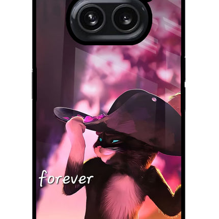Forever Cat Nothing Phone 2A Plus Glass Case Back Cover by Casekaro