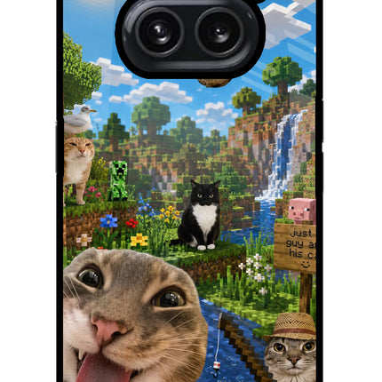 Minecraft Cat Chaos Nothing Phone 2A Plus Glass Case